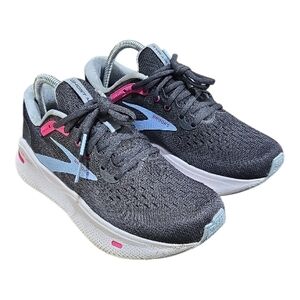 Brooks Ghost Max Black Blue Pink Mesh Running Sneakers Women's Size 8.5